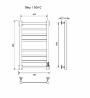 Полотенцесушитель СТЭП-1 80/40 U (RAL9005 mat) Полотенцесушители «Ника»